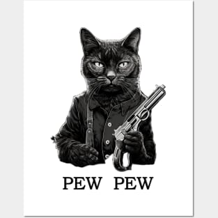 Cat pew pew Posters and Art